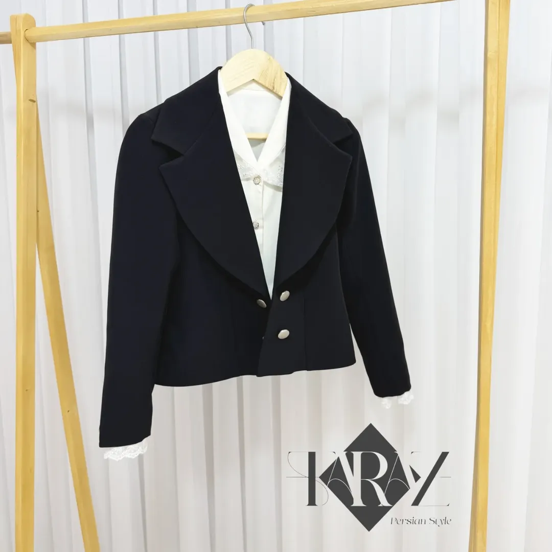 کراپ کت مشکی زنانه از Taraz Collection